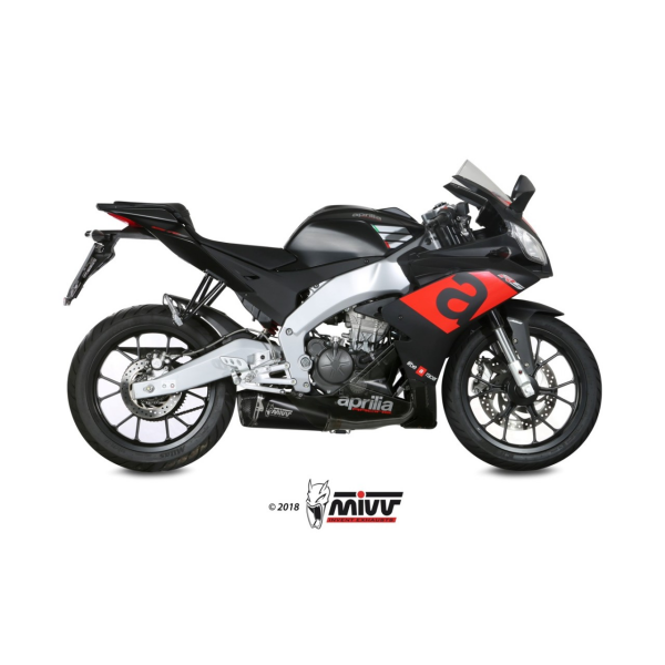 MIVV-SLIP-ON - DELTA RACE - Edelstahl Schwarz für APRILIA - RS 125 BJ. 2017 > 2020 - A.011.LDRB