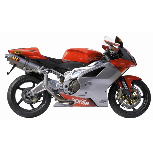 MIVV-2 SLIP-ON - OVAL - Titan mit Carbon Endkappe für APRILIA - RSV 1000 BJ. 2004 > 2008 - A.004.L4C