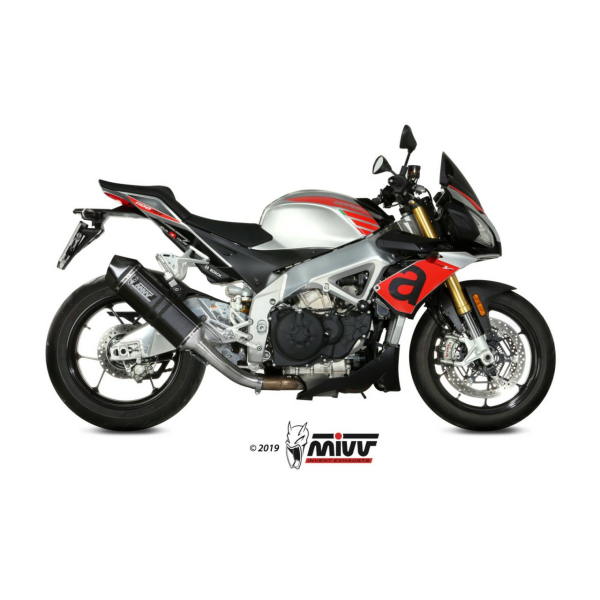 MIVV Auspuff - SLIP-ON - SPEED EDGE - Edelstahl-Schwarz für APRILIA TUONO V4 1100 - A.012.LRB