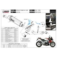 MIVV Auspuff - SLIP-ON - SPEED EDGE - Titan für APRILIA TUONO V4 1100 - A.012.LRT