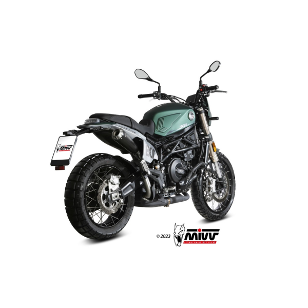 MIVV-SLIP-ON - X-M1 - Edelstahl Schwarz für BENELLI - LEONCINO 800 TRAIL BJ. 2022 > 2024 - E.011.LC4B