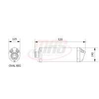 MIVV-SLIP-ON - OVAL - Titan mit Carbon Endkappe für BMW - F 650 GS BJ. 2008 > 2012 - B.007.LNC