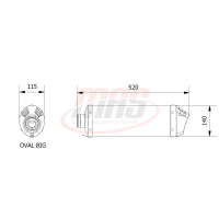 MIVV-SLIP-ON - OVAL - Titan mit Carbon Endkappe für...