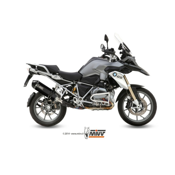 MIVV Auspuff - SLIP-ON - SPEED EDGE - Edelstahl-Schwarz für BMW R 1200 GS / Adventure - B.016.LRB