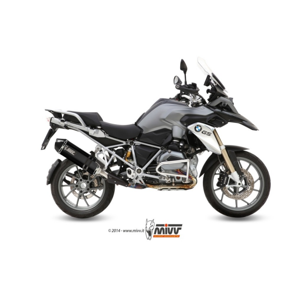 MIVV-SLIP-ON - SPEED EDGE - Edelstahl Schwarz für BMW - R 1200 GS / Adventure BJ. 2013 > 2018 - B.016.LRB