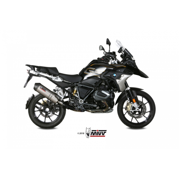 MIVV-SLIP-ON - OVAL - Titan mit Carbon Endkappe für BMW - R 1250 GS / Adventure BJ. 2019 > 2023 - B.034.LNC