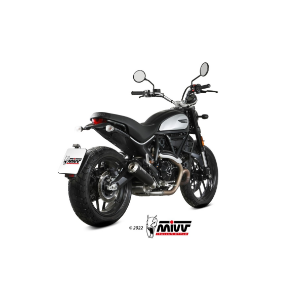 MIVV-SLIP-ON - X-M1 - Edelstahl Schwarz für DUCATI - SCRAMBLER 800 ICON / ICON DARK BJ. 2021 > 2022 - D.050.LC4B