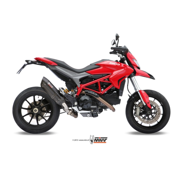 MIVV-SLIP-ON - SUONO - Edelstahl Schwarz für DUCATI - HYPERMOTARD 821 BJ. 2013 > 2015 - D.029.L9