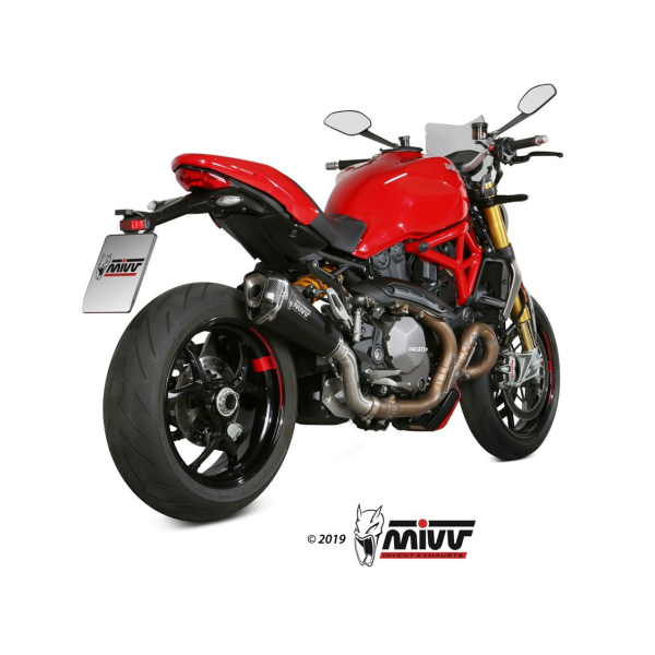 MIVV-SLIP-ON - DELTA RACE - Edelstahl Schwarz für DUCATI - MONSTER 821 BJ. 2018 > 2020 - D.041.LDRB