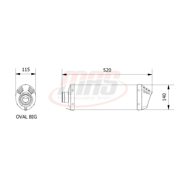 MIVV-2 SLIP-ON - OVAL - Titan mit Carbon Endkappe für DUCATI - MULTISTRADA 1100 BJ. 2006 > 2009 - UD.010.LNC