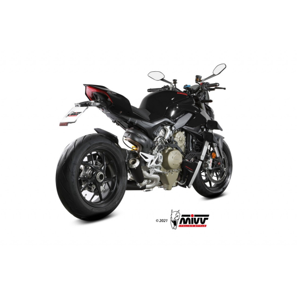 MIVV-2 SLIP-ON - X-M1 - Edelstahl Schwarz für DUCATI - STREETFIGHTER V4 BJ. 2020 > 2022 - D.047.SC4B