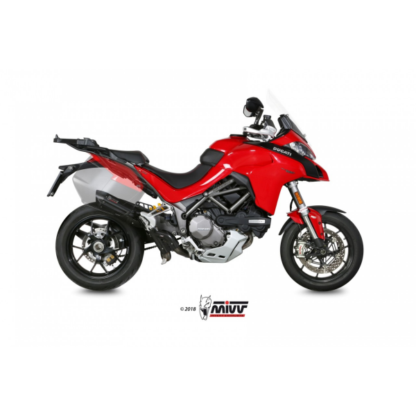 MIVV-SLIP-ON - SUONO - Edelstahl Schwarz für DUCATI - MULTISTRADA 1260 BJ. 2018 > 2020 - D.033.S9