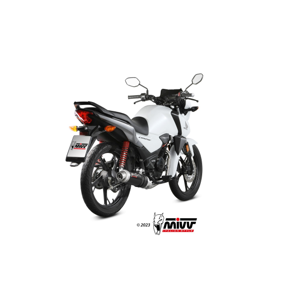 MIVV-Komplettanlage 1x1 - GP - Edelstahl Schwarz für HONDA - CB 125 F BJ. 2021 > 2024 - H.088.LXB