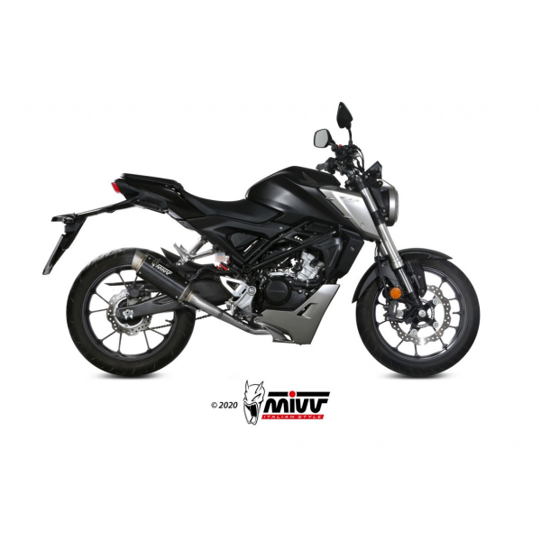 MIVV-Komplettanlage 1x1 - GPpro - Edelstahl Schwarz für HONDA - CB 125 R BJ. 2018 > 2020 - H.074.LXBP