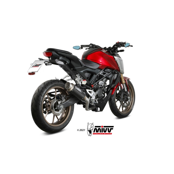 MIVV-Komplettanlage 1x1 - GPpro - Carbon für HONDA - CB 125 R BJ. 2021 > 2024 - H.077.L2P