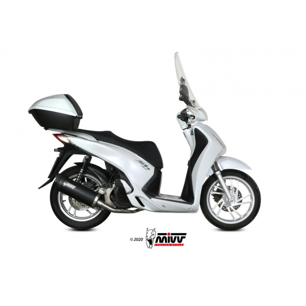 MIVV-Komplettanlage 1x1 - MOVER - Edelstahl Schwarz für HONDA - SH 125 BJ. 2013 > 2016 - MV.HO.0003.LV