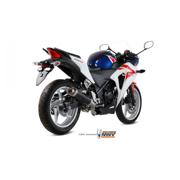 MIVV-SLIP-ON - GP - Edelstahl Schwarz für HONDA - CBR 250 R BJ. 2011 > 2014 - H.047.LXB