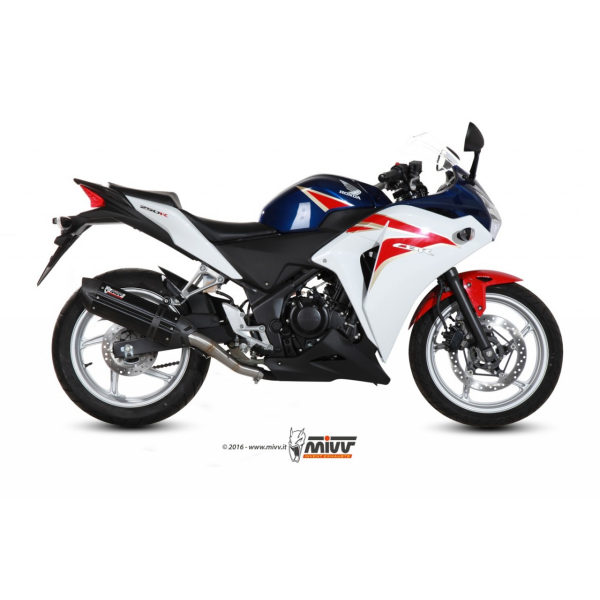 MIVV-SLIP-ON - SUONO - Edelstahl Schwarz für HONDA - CBR 250 R BJ. 2011 > 2014 - H.047.L9