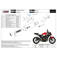 MIVV-SLIP-ON - GPpro - Edelstahl Schwarz für HONDA - CB 500 F BJ. 2019 > 2024 - H.075.LXBP