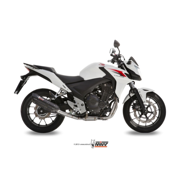 MIVV-SLIP-ON - SUONO - Edelstahl Schwarz für HONDA - CB 500 F / X BJ. 2013 > 2015 - H.051.L9