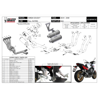 MIVV-Komplettanlage 4x2x1x2 - MK3 - Carbon für HONDA - CB 650 F BJ. 2014 > 2018 - H.073.SM3C