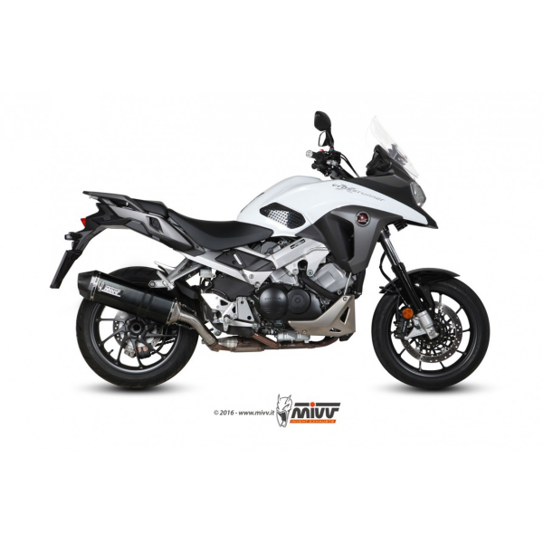 MIVV-SLIP-ON - SPEED EDGE - Edelstahl Schwarz für HONDA - CROSSRUNNER BJ. 2015 > 2020 - H.058.LRB