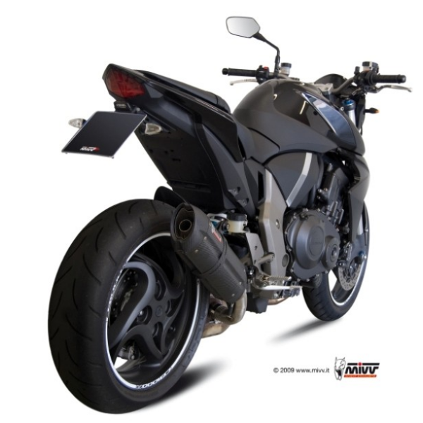 MIVV-SLIP-ON - SUONO - Edelstahl Schwarz für HONDA - CB 1000 R BJ. 2008 > 2017 - H.041.L9