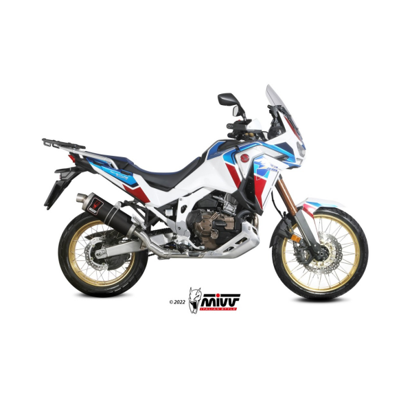 MIVV-SLIP-ON - DAKAR - Edelstahl Schwarz für HONDA - CRF 1100 L AFRICA TWIN BJ. 2020 > 2023 - H.079.LEKB