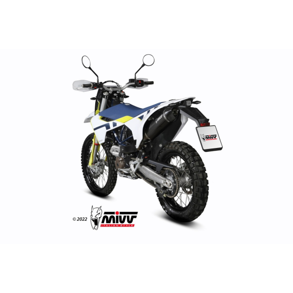 MIVV-SLIP-ON - STR1 - Edelstahl Schwarz für HUSQVARNA - 701 ENDURO / SUPERMOTO BJ. 2021 > 2024 - M.HU.010.LXBC