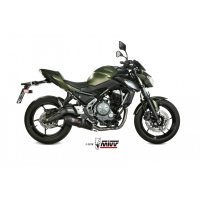 MIVV-Komplettanlage 2x1 - OVAL - Carbon mit Carbon Endkappe für KAWASAKI - NINJA 650 BJ. 2017 > 2023 - K.044.L3C