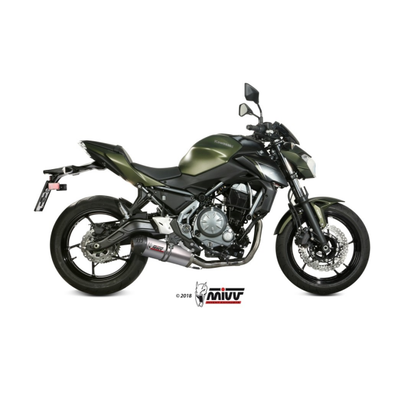 MIVV-Komplettanlage 2x1 - OVAL - Titan mit Carbon Endkappe für KAWASAKI - NINJA 650 BJ. 2017 > 2023 - K.044.L4C