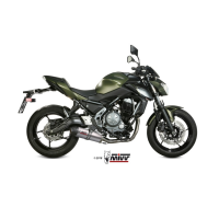 MIVV-Komplettanlage 2x1 - OVAL - Titan mit Carbon Endkappe für KAWASAKI - NINJA 650 BJ. 2017 > 2023 - K.044.L4C