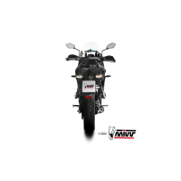 MIVV-Komplettanlage 2x1 - OVAL - Edelstahl Schwarz mit Carbon Endkappe für KAWASAKI - Versys 650 BJ. 2021 > 2023 - K.055.LZC