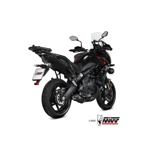 MIVV-Komplettanlage 2x1 - OVAL - Carbon mit Carbon Endkappe für KAWASAKI - Versys 650 BJ. 2021 > 2023 - K.055.L3C