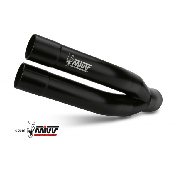 MIVV-SLIP-ON - DOUBLE GUN - Edelstahl Schwarz für KAWASAKI - Z750 BJ. 2007 > 2014 - K.018.SDGB