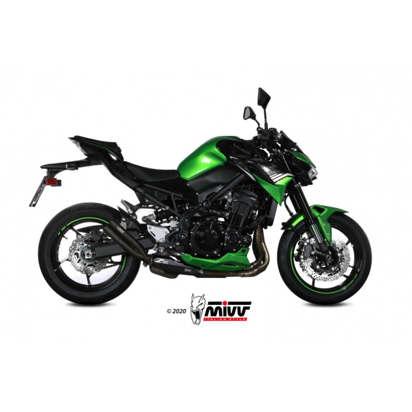 MIVV-SLIP-ON - DOUBLE GUN - Edelstahl Schwarz für KAWASAKI - Z900 BJ. 2020 > 2024 - K.052.SDGB