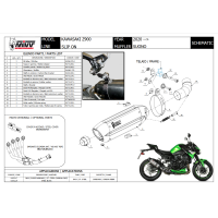 MIVV-SLIP-ON - SUONO - Edelstahl Schwarz für KAWASAKI - Z900 BJ. 2020 > 2024 - K.052.L9