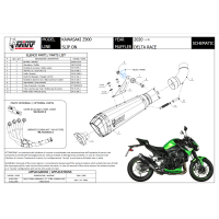 MIVV-SLIP-ON - DELTA RACE - Edelstahl für KAWASAKI - Z900 BJ. 2020 > 2024 - K.052.LDRX