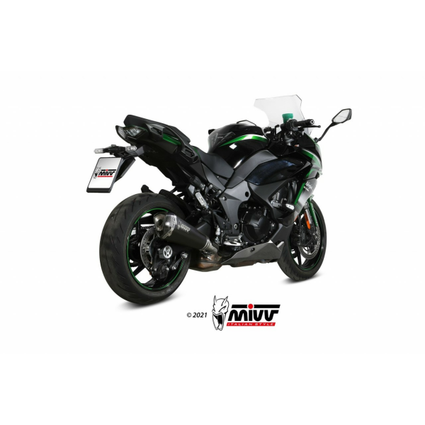 MIVV Auspuff - SLIP-ON - DELTA RACE - Edelstahl-Schwarz für KAWASAKI NINJA 1000 SX / TOURER - K.054.LDRB