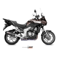 MIVV-SLIP-ON - OVAL - Carbon mit Carbon Endkappe für KAWASAKI - Versys 1000 BJ. 2012 > 2014 - K.034.LEC