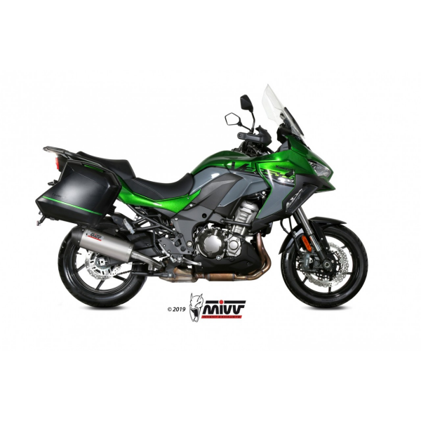 MIVV-SLIP-ON - OVAL - Titan mit Carbon Endkappe für KAWASAKI - Versys 1000 / S / SE BJ. 2019 > 2024 - K.049.LNC