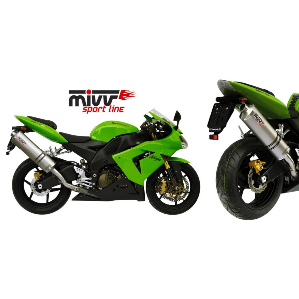 MIVV-SLIP-ON - OVAL - Carbon für KAWASAKI - ZX-10 R BJ. 2004 > 2005 - AK.012.L3