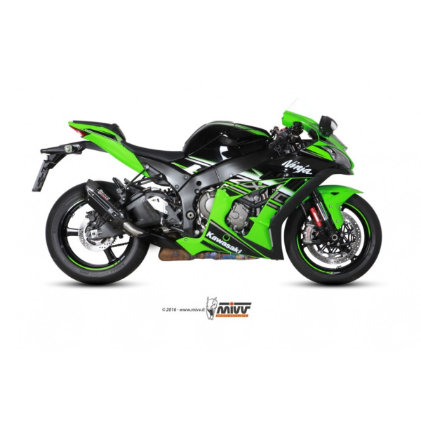 MIVV-SLIP-ON - SUONO - Edelstahl Schwarz für KAWASAKI - ZX-10 R / RR / SE BJ. 2016 > 2024 - K.042.L9