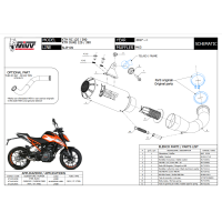 MIVV-SLIP-ON - MK3 - Edelstahl für KTM - 125 DUKE BJ. 2017 > 2020 - KT.019.SM3X