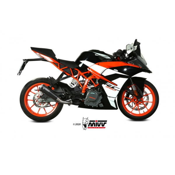 MIVV-SLIP-ON - X-M1 - Edelstahl Schwarz für KTM - 125 DUKE BJ. 2017 > 2020 - KT.019.LC4B