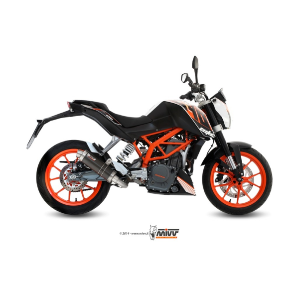 MIVV-Komplettanlage 1x1 - GP - Edelstahl Schwarz für KTM - 390 DUKE BJ. 2013 > 2016 - KT.012.LXB