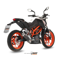 MIVV-Komplettanlage 1x1 - GP - Edelstahl Schwarz für KTM - 390 DUKE BJ. 2013 > 2016 - KT.012.LXB