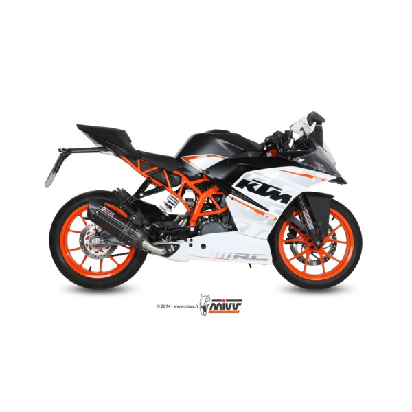 MIVV-Komplettanlage 1x1 - SUONO - Edelstahl Schwarz für KTM - RC 390 BJ. 2014 > 2016 - KT.015.L9