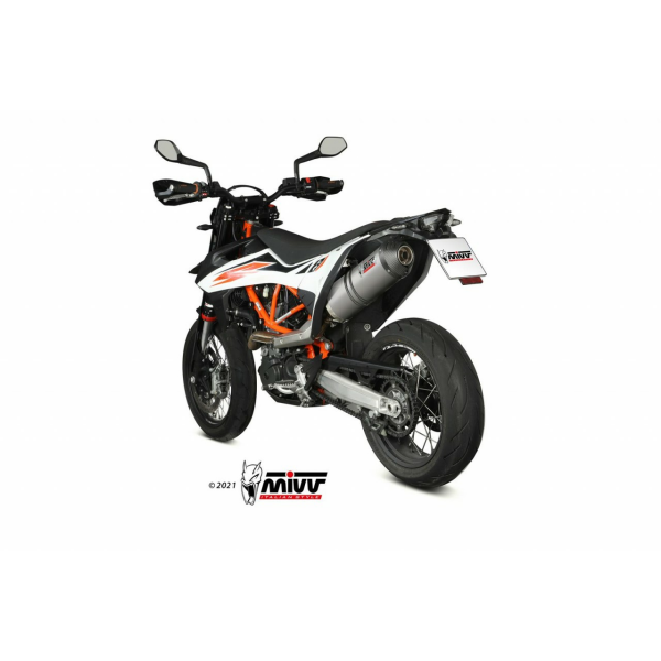 MIVV Auspuff - SLIP-ON - OVAL - Titan mit Carbon Endkappe für KTM 690 ENDURO R - KT.023.LNC