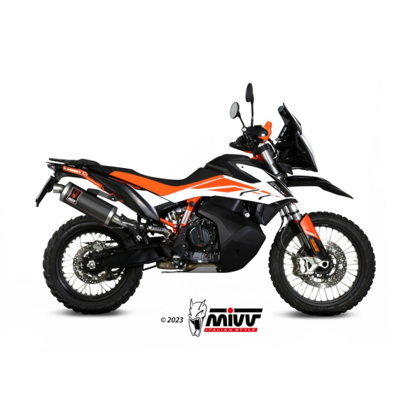 MIVV-SLIP-ON - DAKAR - Edelstahl Schwarz für KTM - 890 ADVENTURE / R BJ. 2020 > 2024 - KT.021.LEKB